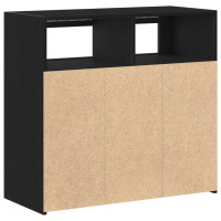 Produktbild för Sideboard Svart Ek 80 x 35 x 75 cm Konstruerat trä