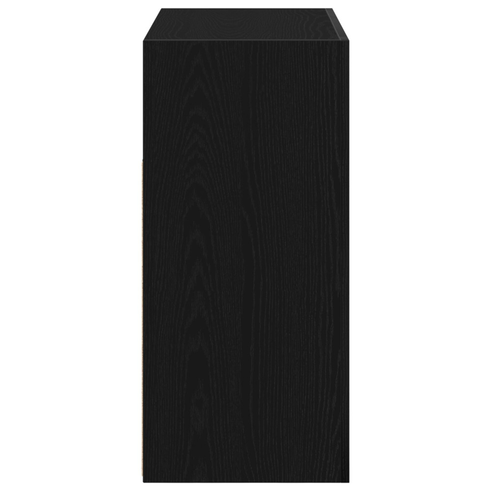 Produktbild för Sideboard Svart Ek 80 x 35 x 75 cm Konstruerat trä