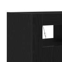 Produktbild för Sideboard Svart Ek 80 x 35 x 75 cm Konstruerat trä