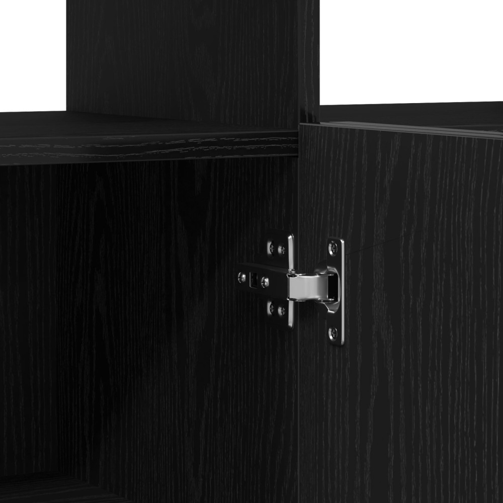 Produktbild för Sideboard Svart Ek 80 x 35 x 75 cm Konstruerat trä