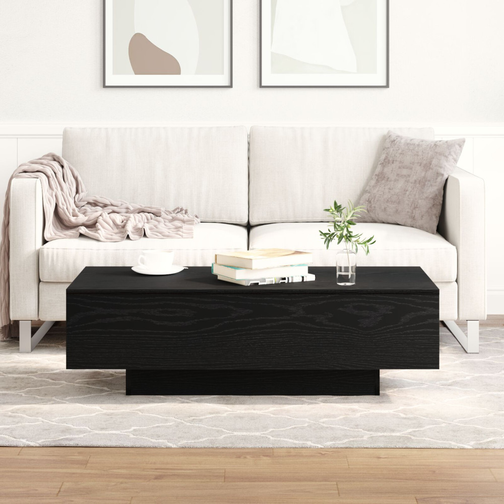 Produktbild för Kaffeebord Svart Ek 100 x 49,5 x 31 cm Konstruerat trä