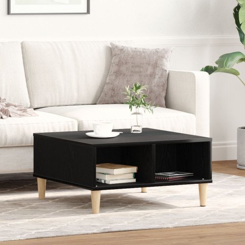 vidaXL Kaffeebord Svart Ek 60 x 60 x 30 cm Konstruerat trä