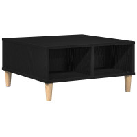 Produktbild för Kaffeebord Svart Ek 60 x 60 x 30 cm Konstruerat trä
