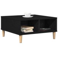 Produktbild för Kaffeebord Svart Ek 60 x 60 x 30 cm Konstruerat trä