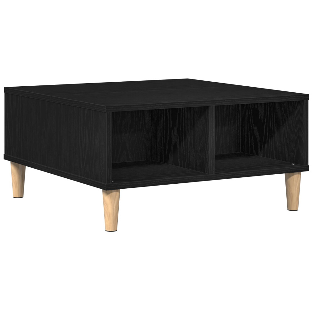 Produktbild för Kaffeebord Svart Ek 60 x 60 x 30 cm Konstruerat trä