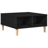 Produktbild för Kaffeebord Svart Ek 60 x 60 x 30 cm Konstruerat trä