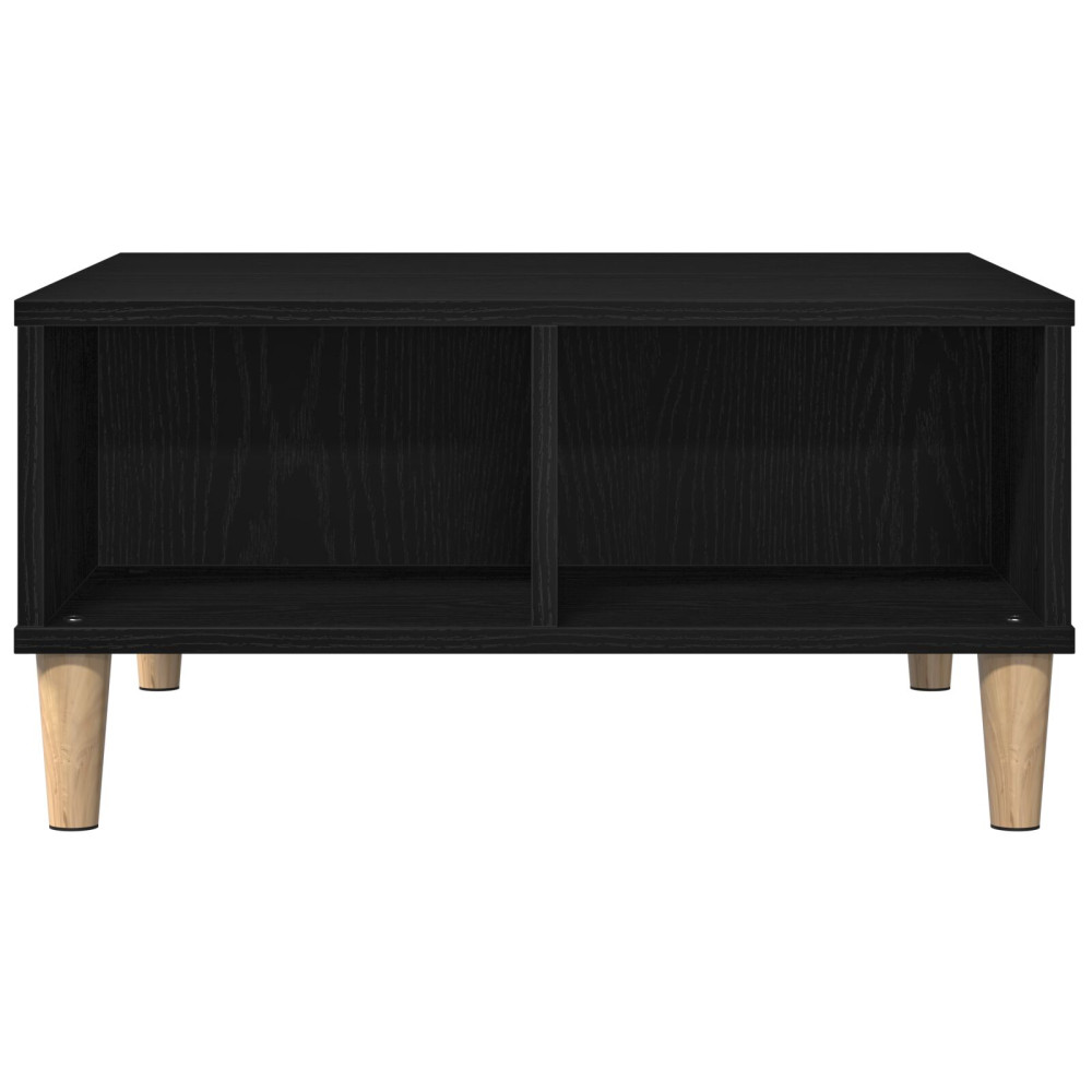 Produktbild för Kaffeebord Svart Ek 60 x 60 x 30 cm Konstruerat trä