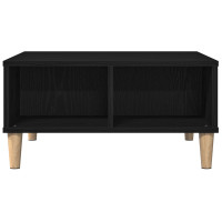 Produktbild för Kaffeebord Svart Ek 60 x 60 x 30 cm Konstruerat trä