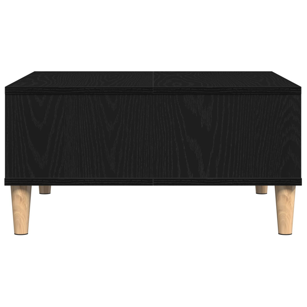 Produktbild för Kaffeebord Svart Ek 60 x 60 x 30 cm Konstruerat trä