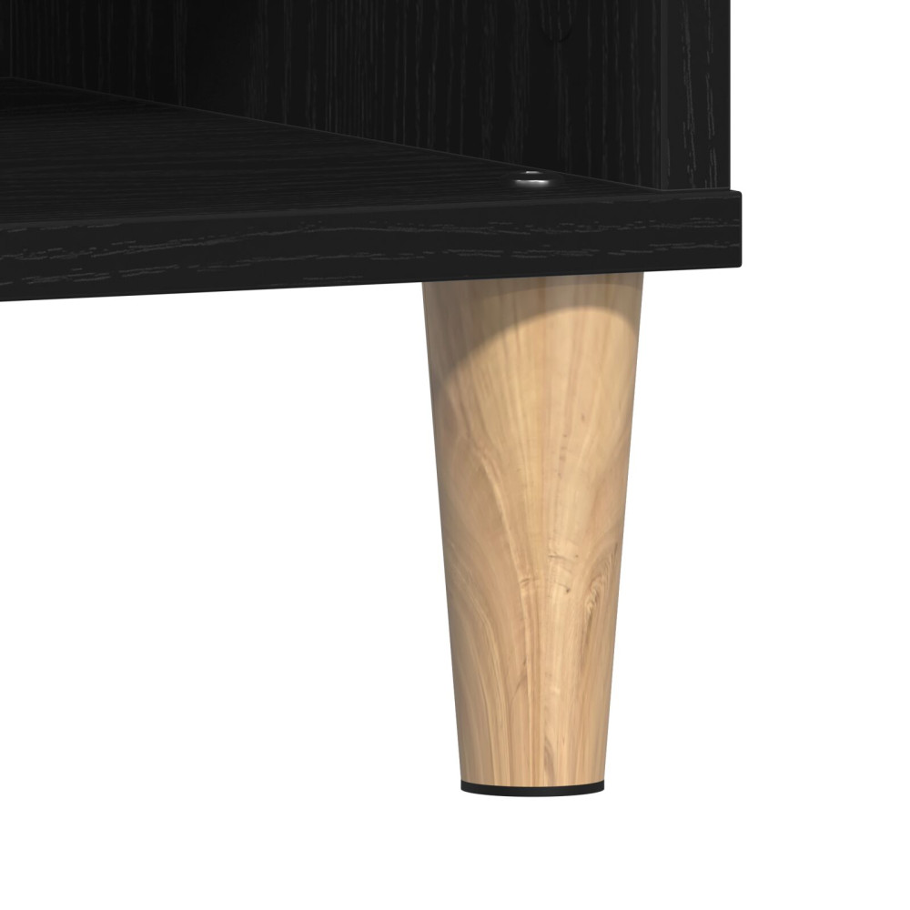Produktbild för Kaffeebord Svart Ek 60 x 60 x 30 cm Konstruerat trä