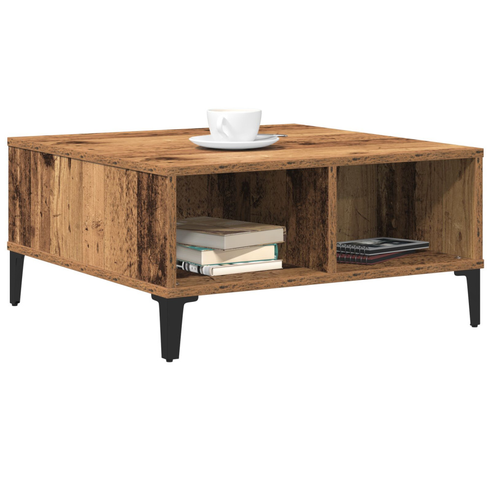 Produktbild för Kaffeebord Gammalt trä 60 x 60 x 30 cm