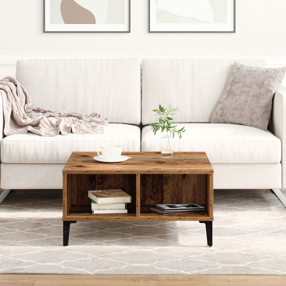 Produktbild för Kaffeebord Gammalt trä 60 x 60 x 30 cm