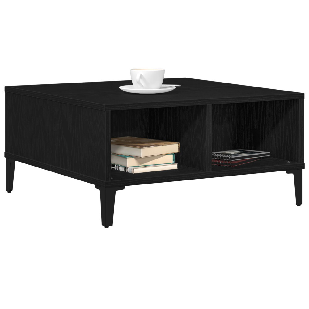 Produktbild för Kaffeebord Svart Ek 60 x 60 x 30 cm