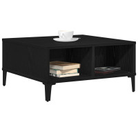 Produktbild för Kaffeebord Svart Ek 60 x 60 x 30 cm