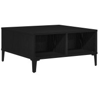 Produktbild för Kaffeebord Svart Ek 60 x 60 x 30 cm