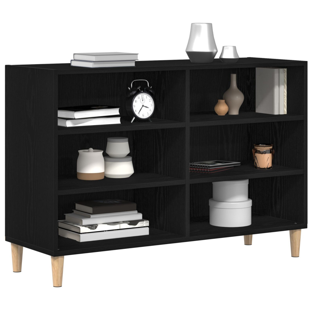 Produktbild för Sideboard Svart Ek 103,5 x 35 x 70 cm Konstruerat trä