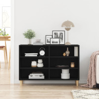 Produktbild för Sideboard Svart Ek 103,5 x 35 x 70 cm Konstruerat trä