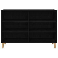 Produktbild för Sideboard Svart Ek 103,5 x 35 x 70 cm Konstruerat trä