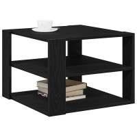 Produktbild för Kaffeebord Svart Ek 58 x 58 x 40 cm Konstruerat trä