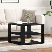 Produktbild för Kaffeebord Svart Ek 58 x 58 x 40 cm Konstruerat trä