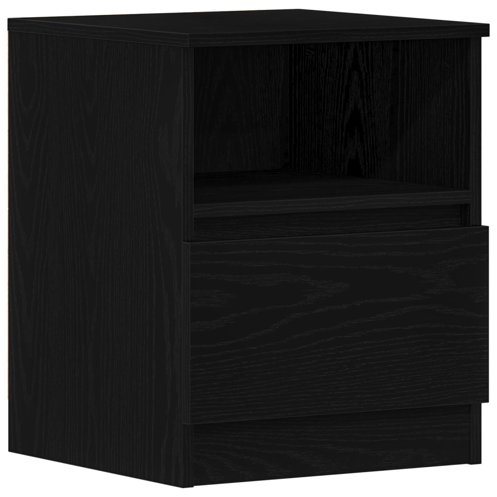 Produktbild för Nattduksbord 2 pcs Svart Ek 40 x 40 x 50 cm Konstruerat trä