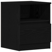 Produktbild för Nattduksbord 2 pcs Svart Ek 40 x 40 x 50 cm Konstruerat trä
