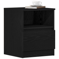 Produktbild för Nattduksbord 2 pcs Svart Ek 40 x 40 x 50 cm Konstruerat trä