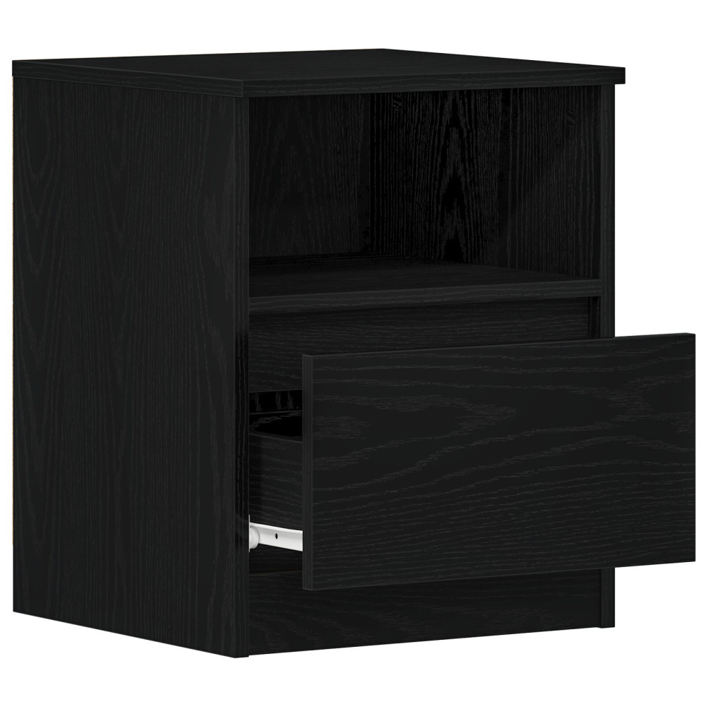 Produktbild för Nattduksbord 2 pcs Svart Ek 40 x 40 x 50 cm Konstruerat trä