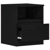 Produktbild för Nattduksbord 2 pcs Svart Ek 40 x 40 x 50 cm Konstruerat trä