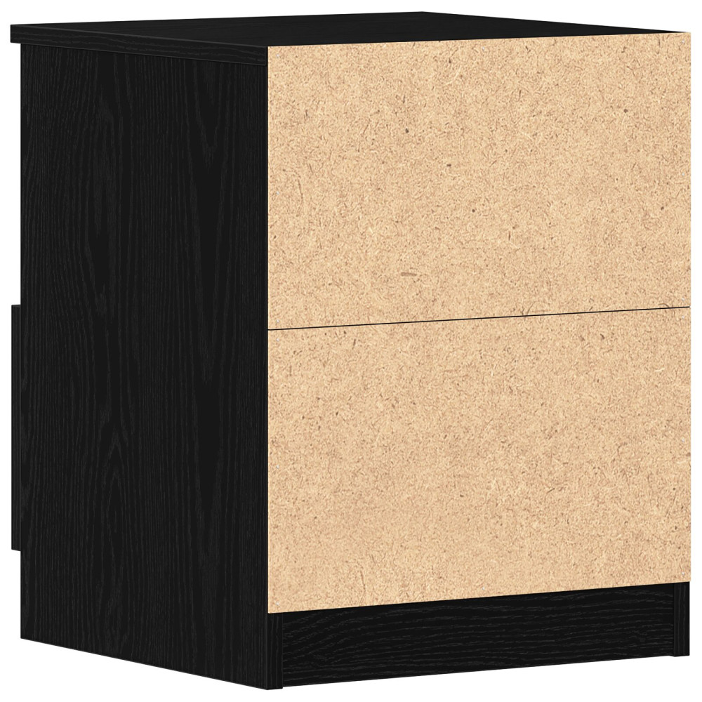 Produktbild för Nattduksbord 2 pcs Svart Ek 40 x 40 x 50 cm Konstruerat trä