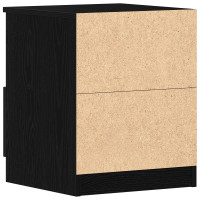 Produktbild för Nattduksbord 2 pcs Svart Ek 40 x 40 x 50 cm Konstruerat trä