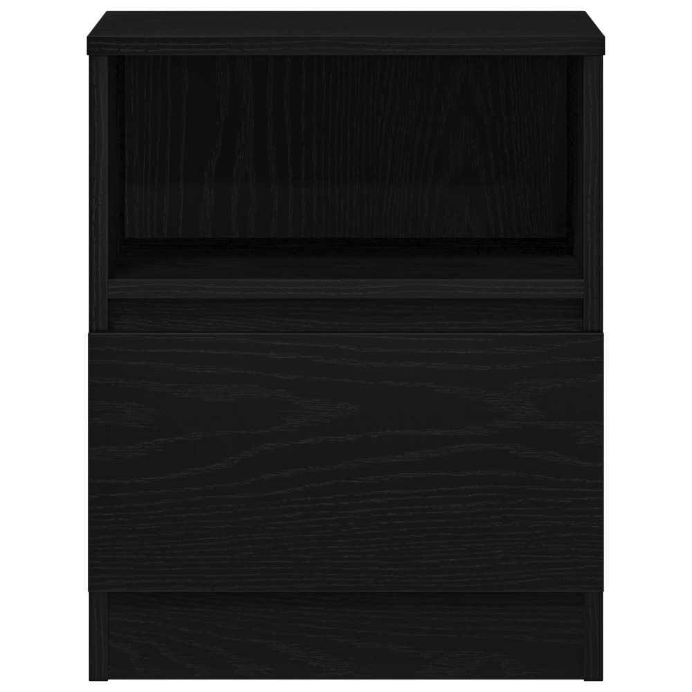 Produktbild för Nattduksbord 2 pcs Svart Ek 40 x 40 x 50 cm Konstruerat trä