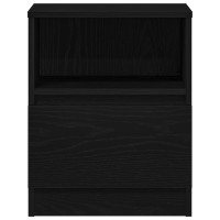 Produktbild för Nattduksbord 2 pcs Svart Ek 40 x 40 x 50 cm Konstruerat trä