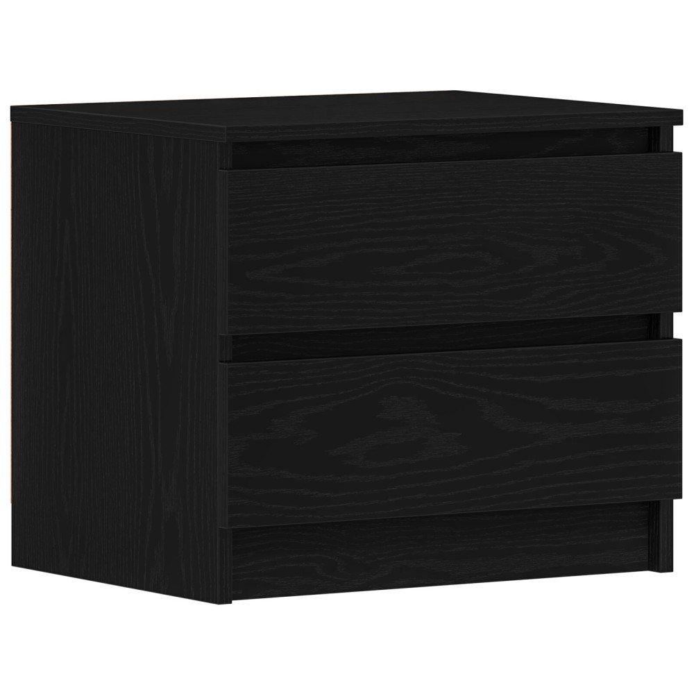 Produktbild för Nattduksbord 2 pcs Svart Ek 50 x 40 x 43,5 cm Konstruerat trä
