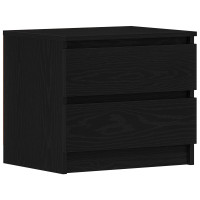 Produktbild för Nattduksbord 2 pcs Svart Ek 50 x 40 x 43,5 cm Konstruerat trä
