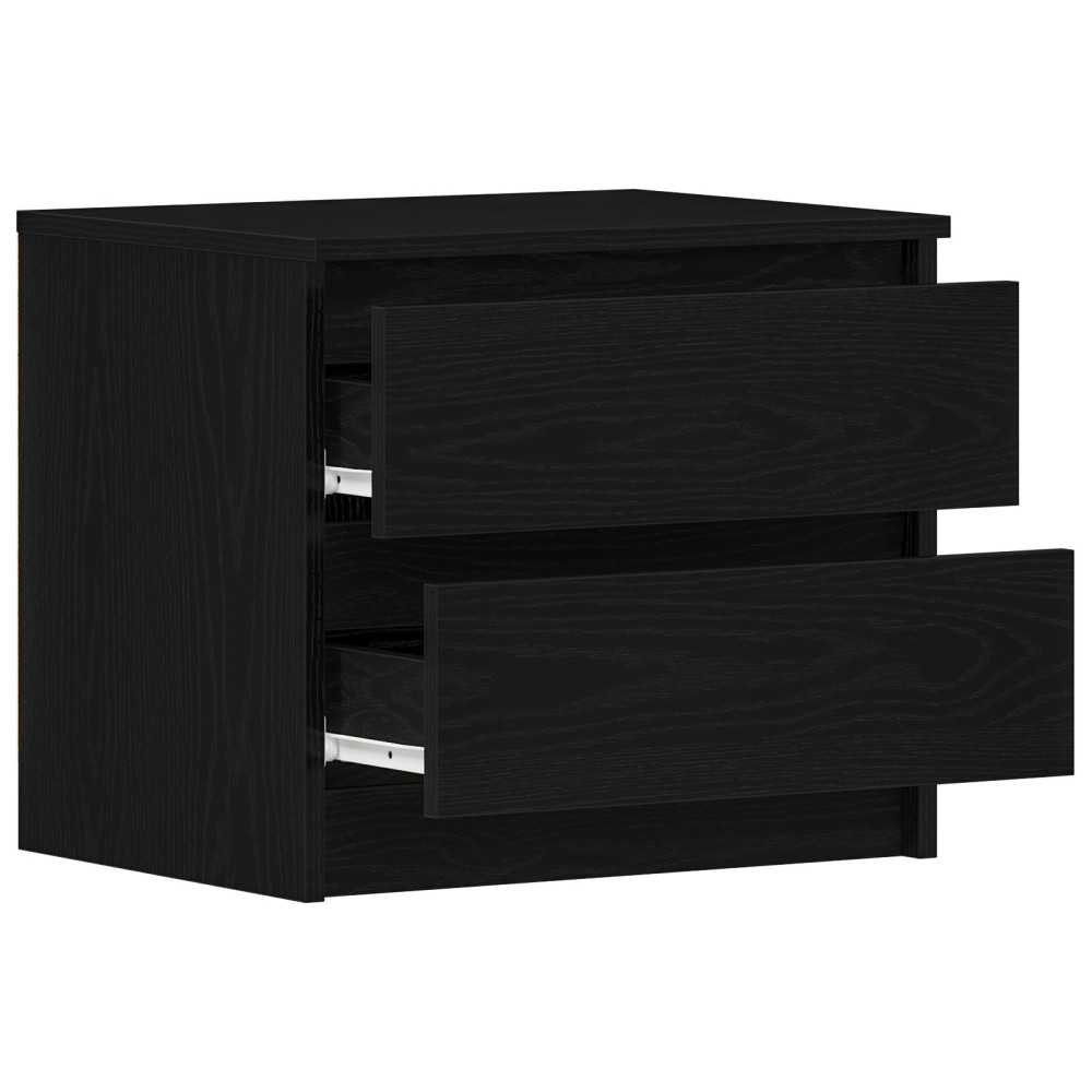 Produktbild för Nattduksbord 2 pcs Svart Ek 50 x 40 x 43,5 cm Konstruerat trä