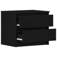 Produktbild för Nattduksbord 2 pcs Svart Ek 50 x 40 x 43,5 cm Konstruerat trä