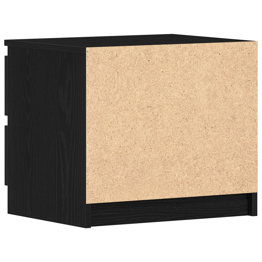 Produktbild för Nattduksbord 2 pcs Svart Ek 50 x 40 x 43,5 cm Konstruerat trä