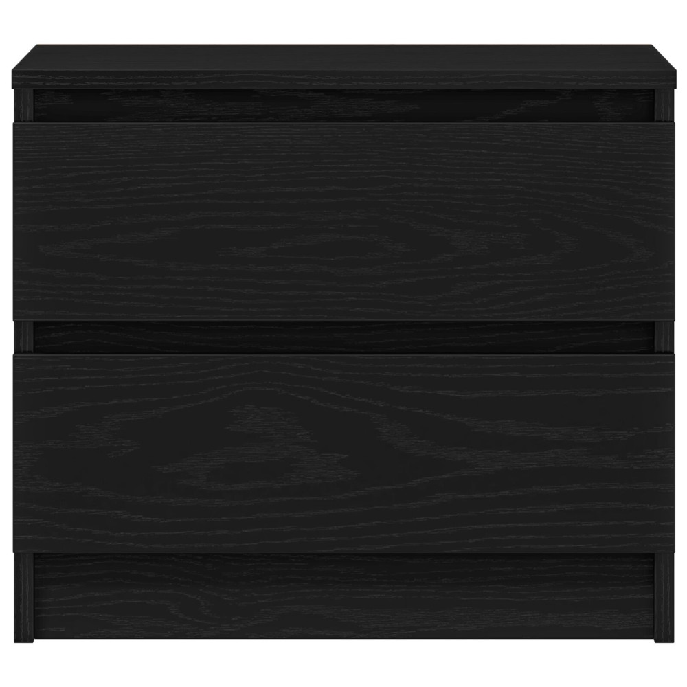 Produktbild för Nattduksbord 2 pcs Svart Ek 50 x 40 x 43,5 cm Konstruerat trä