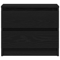 Produktbild för Nattduksbord 2 pcs Svart Ek 50 x 40 x 43,5 cm Konstruerat trä