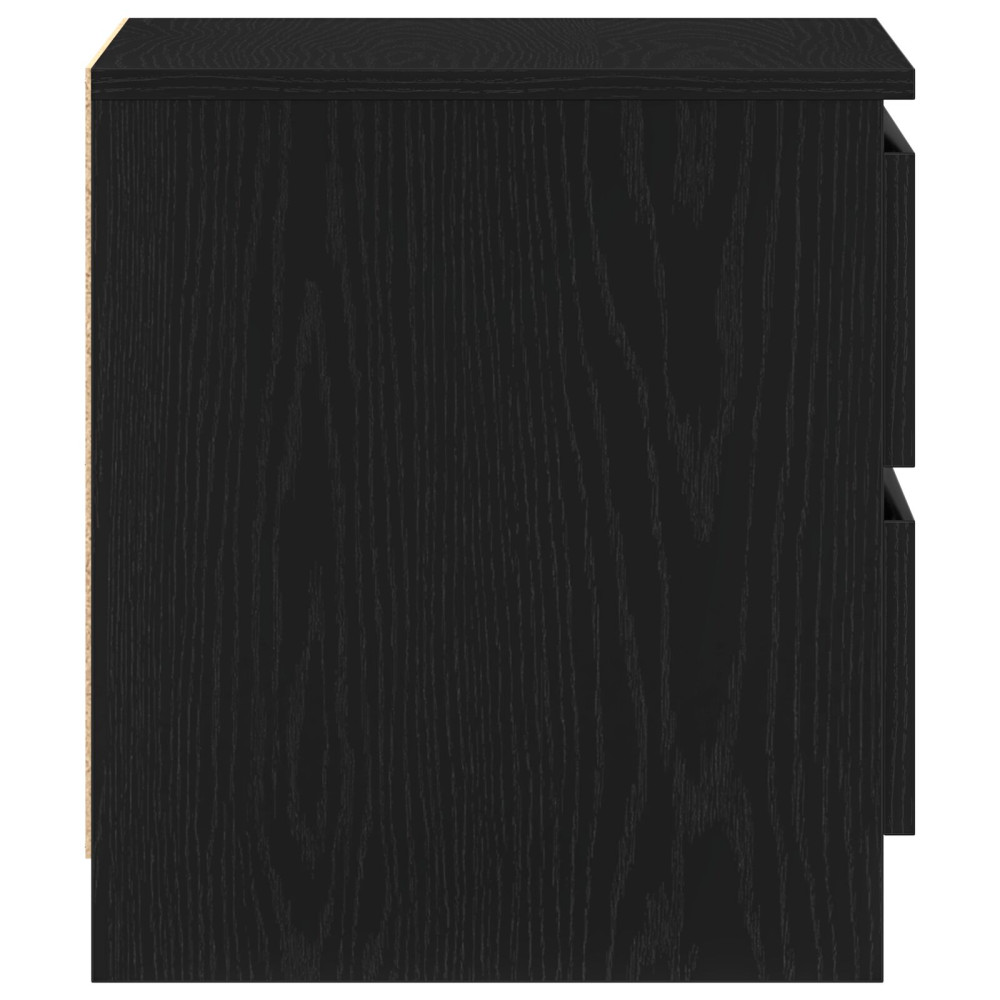 Produktbild för Nattduksbord 2 pcs Svart Ek 50 x 40 x 43,5 cm Konstruerat trä