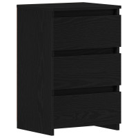 Produktbild för Nattduksbord Svart Ek 40 x 35 x 62,5 cm Konstruerat trä