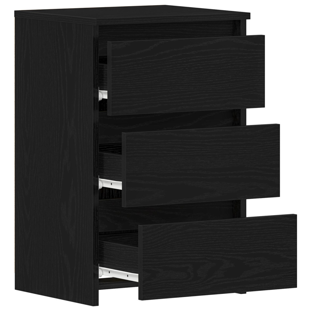 Produktbild för Nattduksbord Svart Ek 40 x 35 x 62,5 cm Konstruerat trä