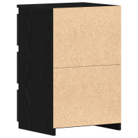 Produktbild för Nattduksbord Svart Ek 40 x 35 x 62,5 cm Konstruerat trä