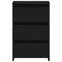 Produktbild för Nattduksbord Svart Ek 40 x 35 x 62,5 cm Konstruerat trä