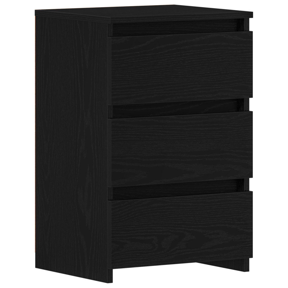 Produktbild för Nattduksbord 2 pcs Svart Ek 40 x 35 x 62,5 cm Konstruerat trä