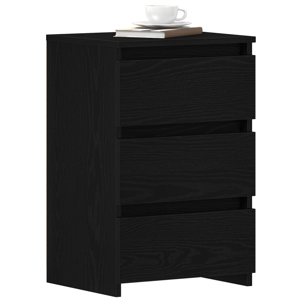 Produktbild för Nattduksbord 2 pcs Svart Ek 40 x 35 x 62,5 cm Konstruerat trä