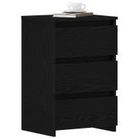Produktbild för Nattduksbord 2 pcs Svart Ek 40 x 35 x 62,5 cm Konstruerat trä
