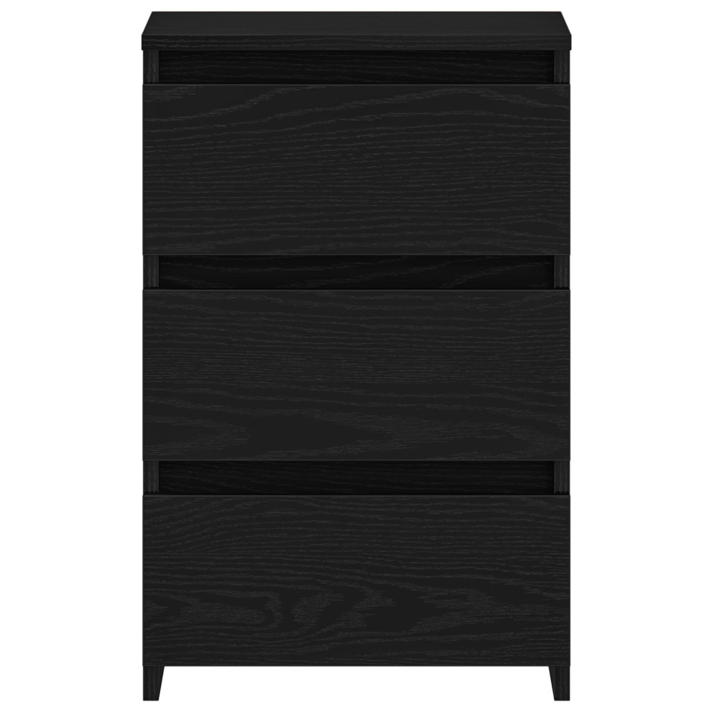 Produktbild för Nattduksbord 2 pcs Svart Ek 40 x 35 x 62,5 cm Konstruerat trä