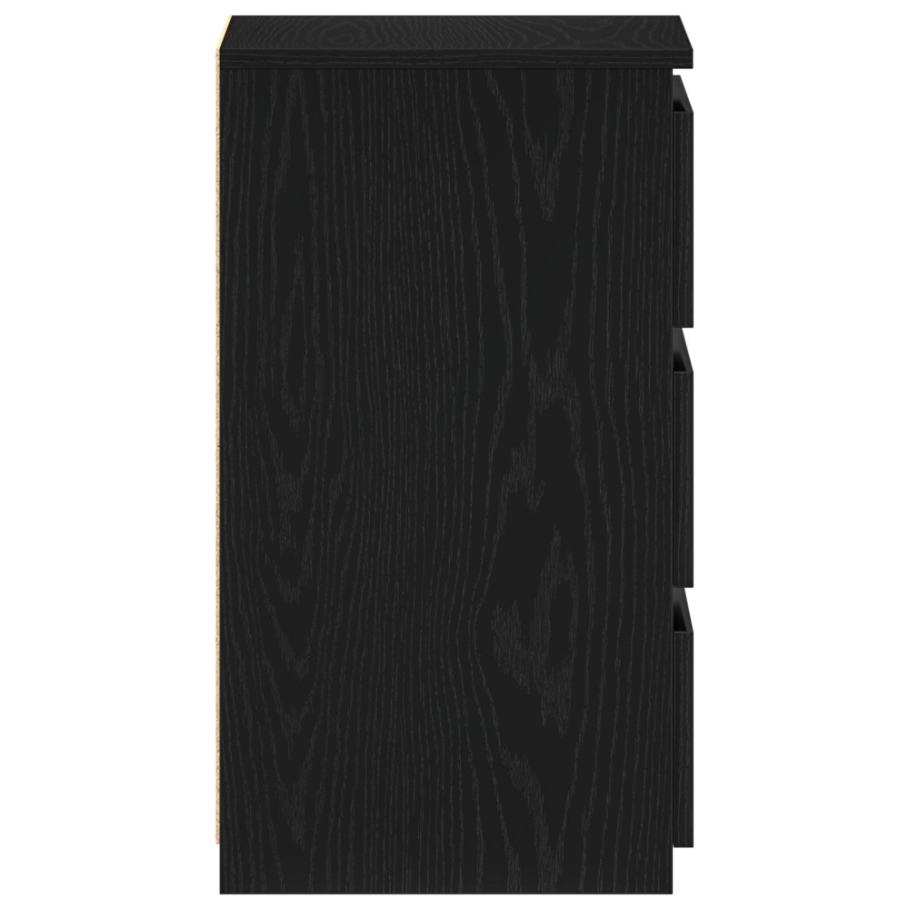 Produktbild för Nattduksbord 2 pcs Svart Ek 40 x 35 x 62,5 cm Konstruerat trä